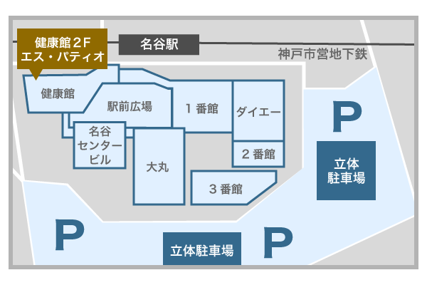アクセス｜駐車場案内｜神戸最大のプールと週最大100本のプログラム｜エス・パティオ